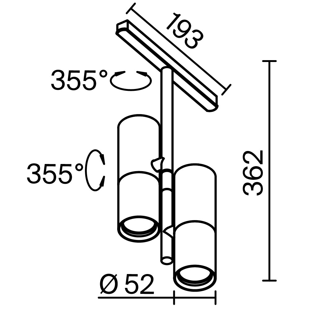Track luminaire TR005-2-2X12W3K-BBS