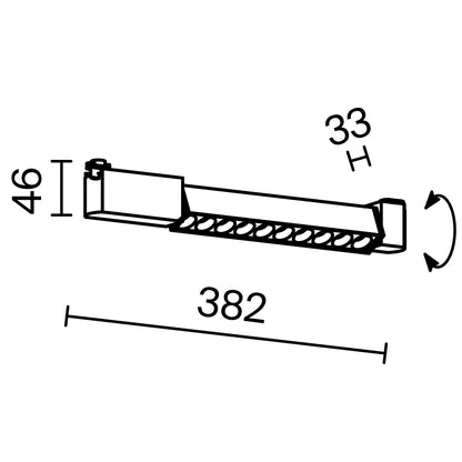 Siiulvalgusti TR010-1-10W3K-M-B-DE