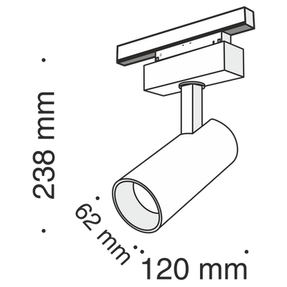 Track luminaire TR019-2-15W4K-B