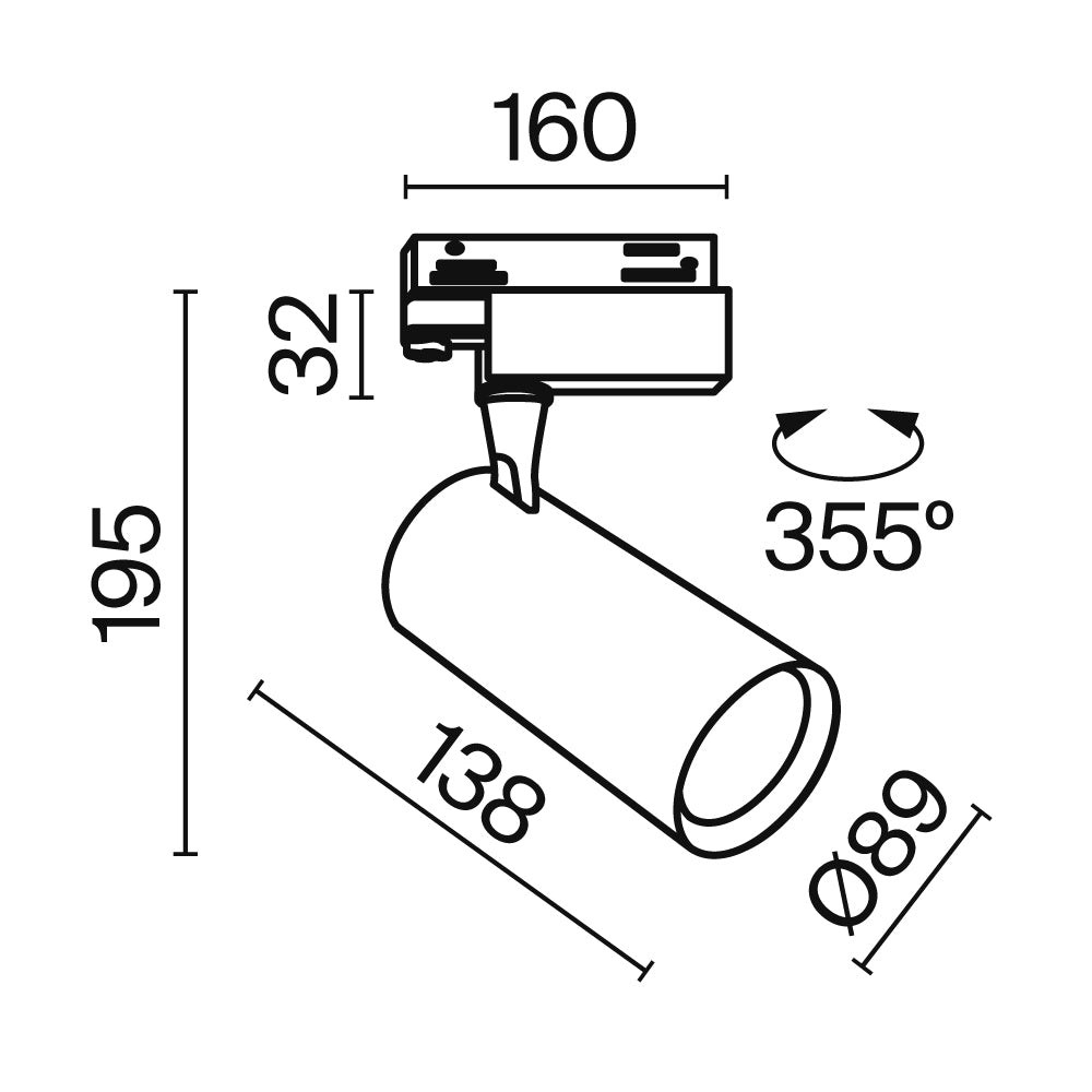 Track luminaire TR029-3-26W3K-S-W