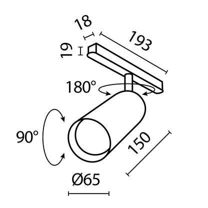 Track luminaire TR032-2-20W3K-S-B