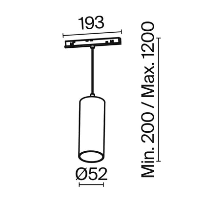 Pendant track luminaire TR041-2-12W4K-B