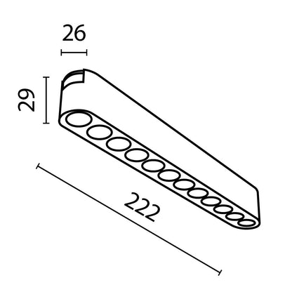 Track luminare TR082-1-12W4K-M-W