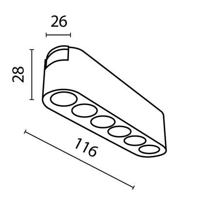 Track luminare TR082-1-6W3K-M-B