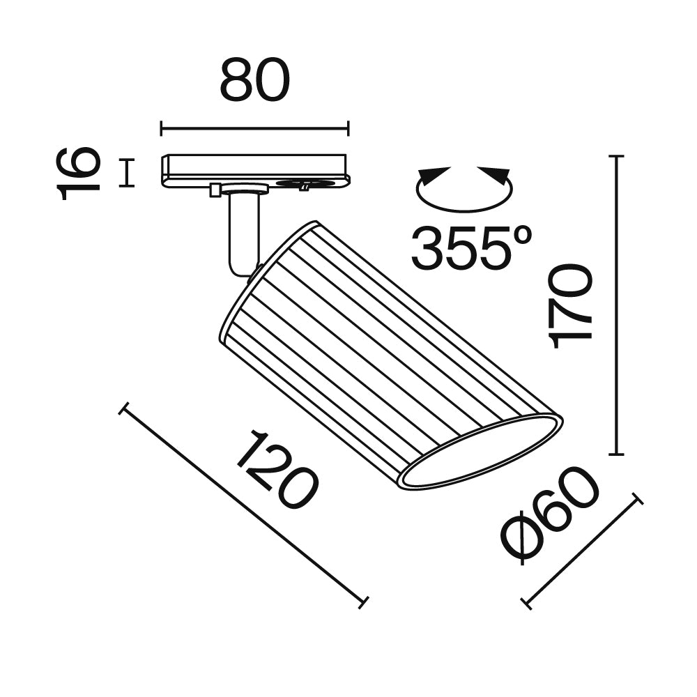 Track Luminaire TR087-1-GU10-W