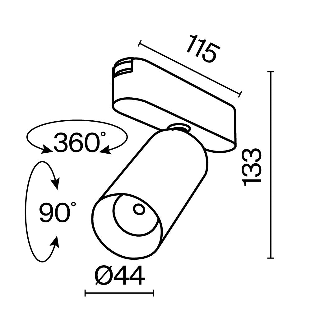 Track luminare TR103-1-12W3K-M-W