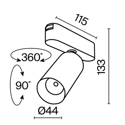 Track luminare TR103-1-12W3K-M-W