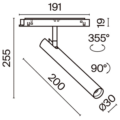 Lampada per binario TR141-2-6W3K-M-W