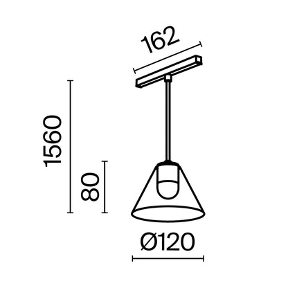 Rööbavalgusti TR255-5W2.7-6K-B-DE