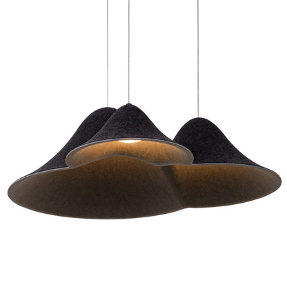 Bellmond 3-light organic textured cluster pendant light with warm interior glow on white background