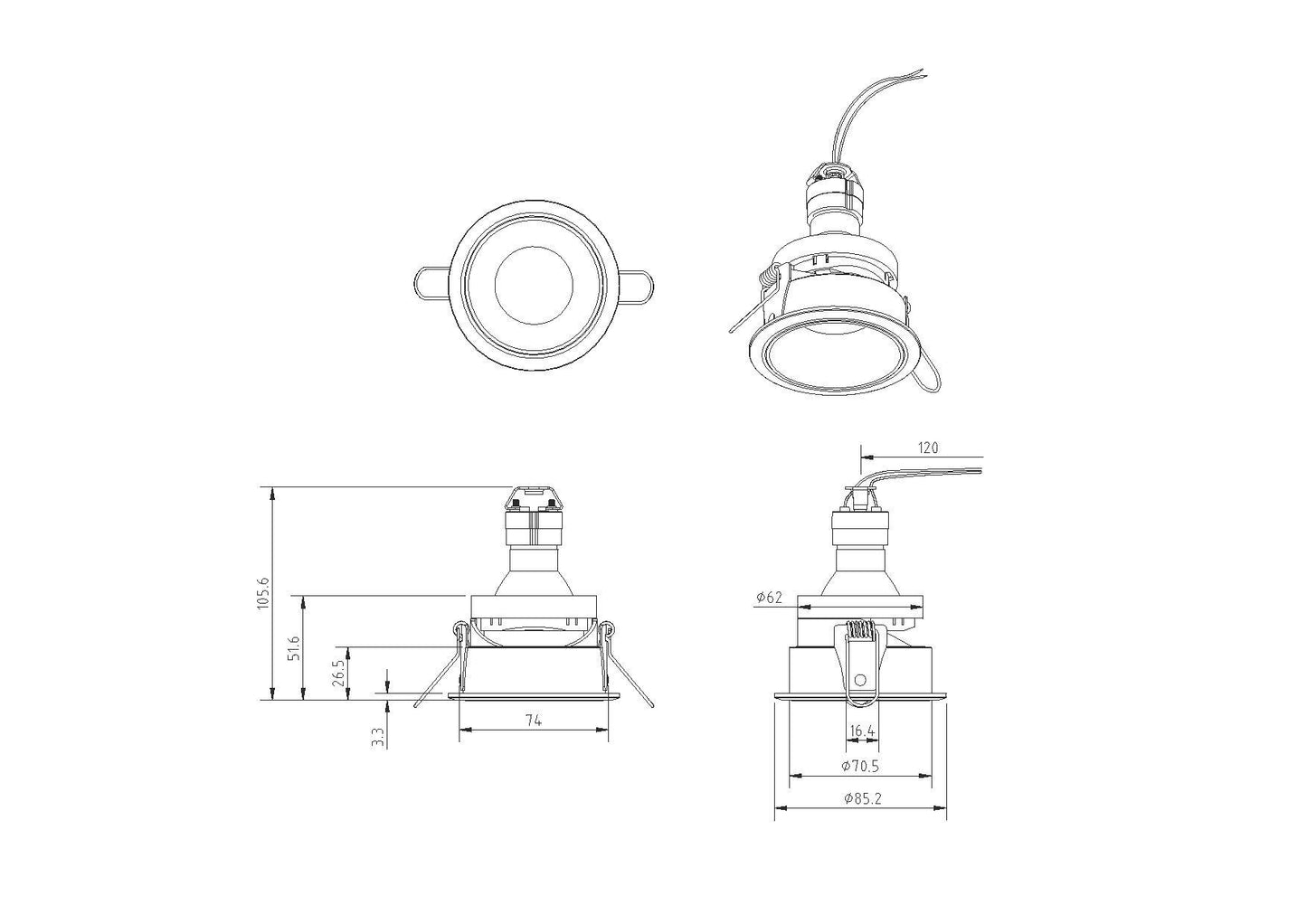Süvisvalgusti DL053-01WB