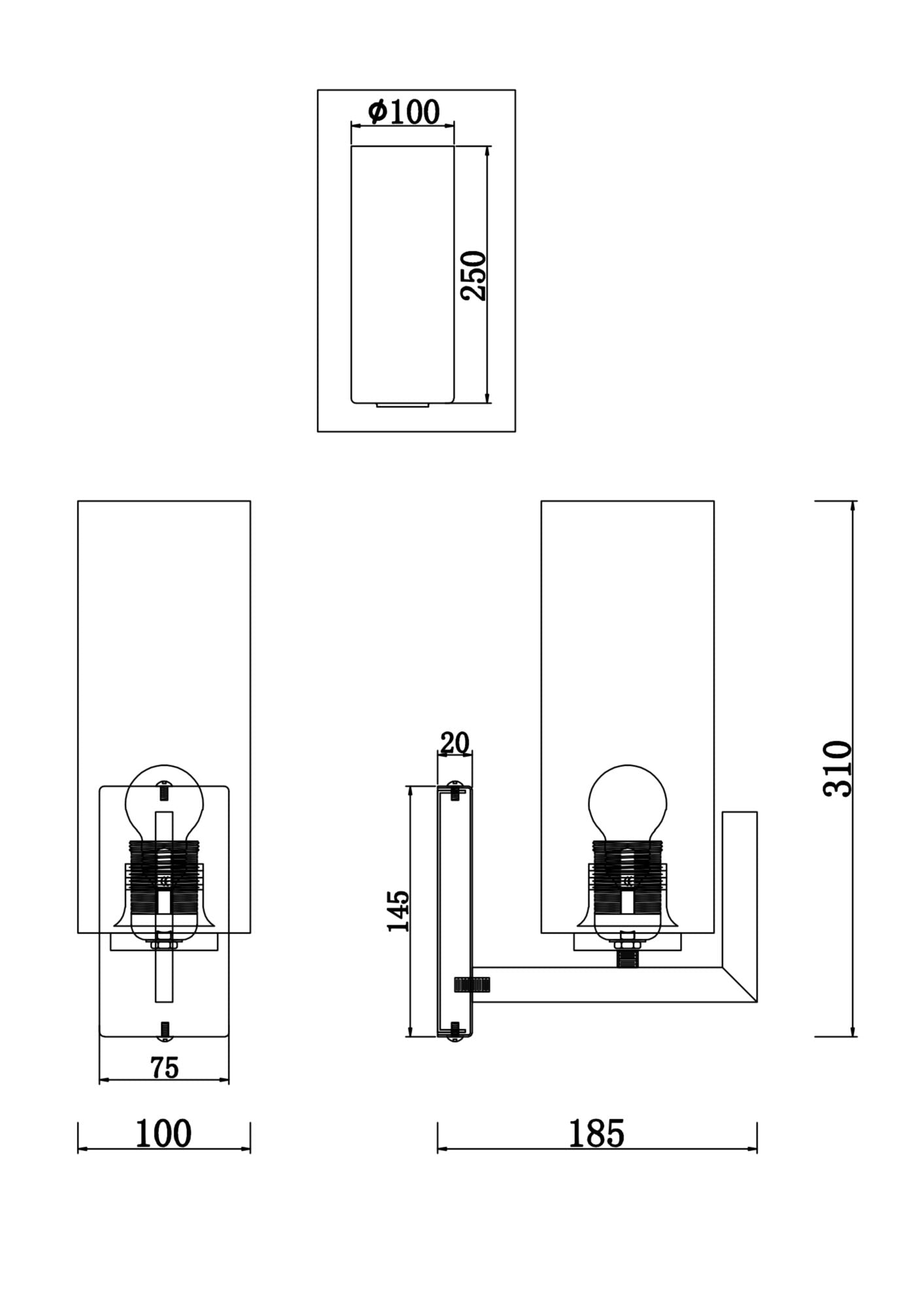 Seinavalgusti MOD089WL-01BS