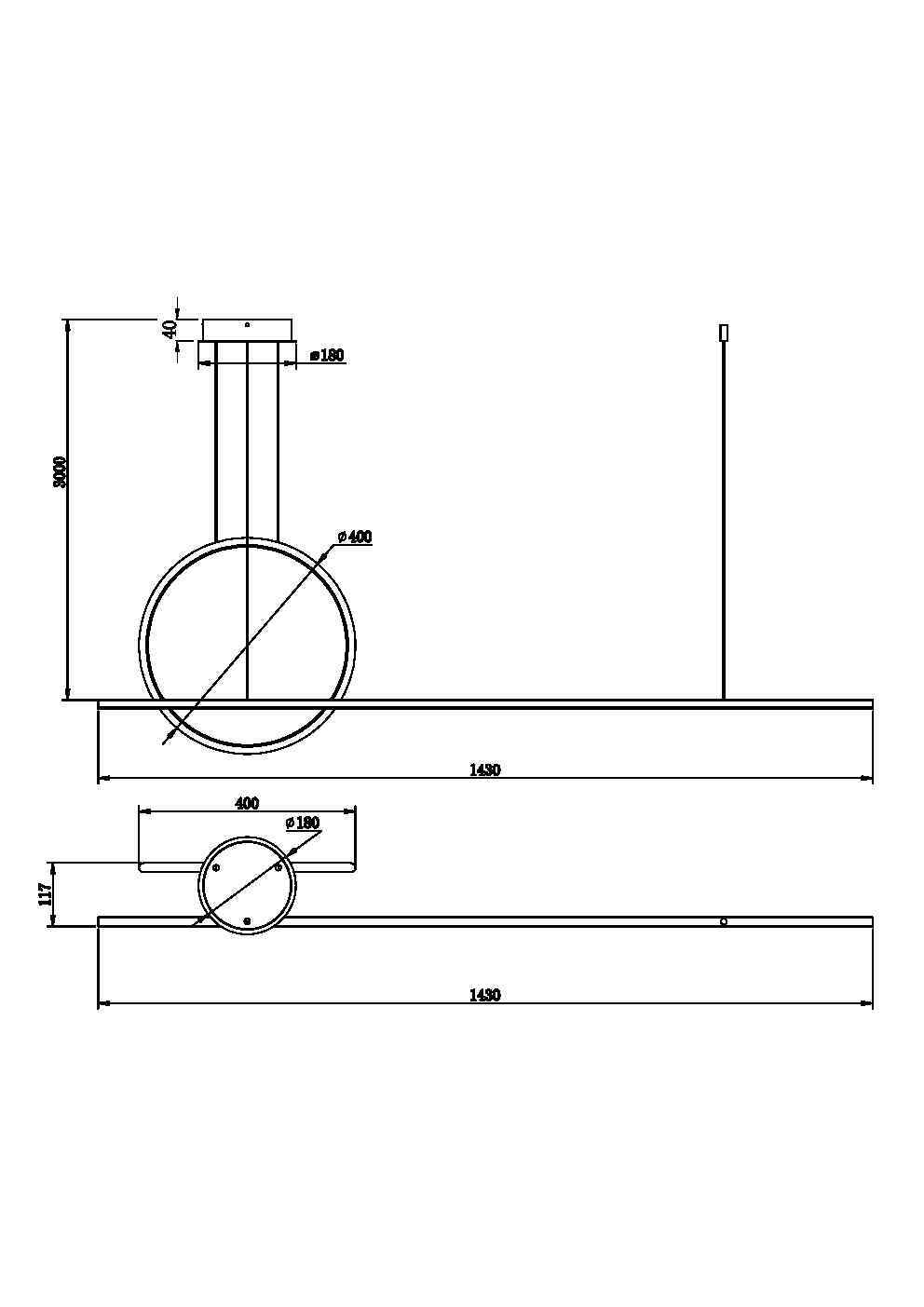 Rippvalgusti MOD247PL-L49BK