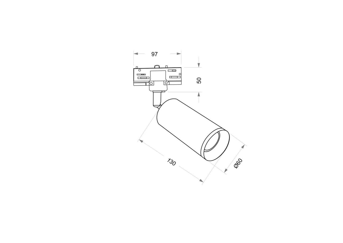 Track Luminaire TR028-3-GU10-B