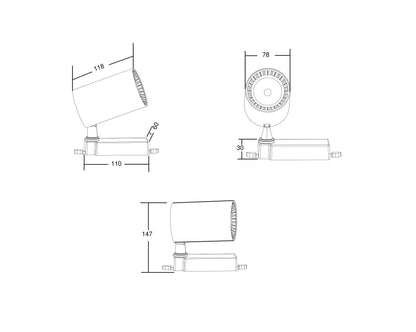 Track luminaire TR029-3-10W4K-B