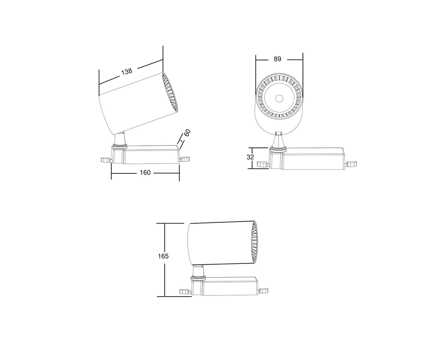 Track luminaire TR029-3-20W3K-B