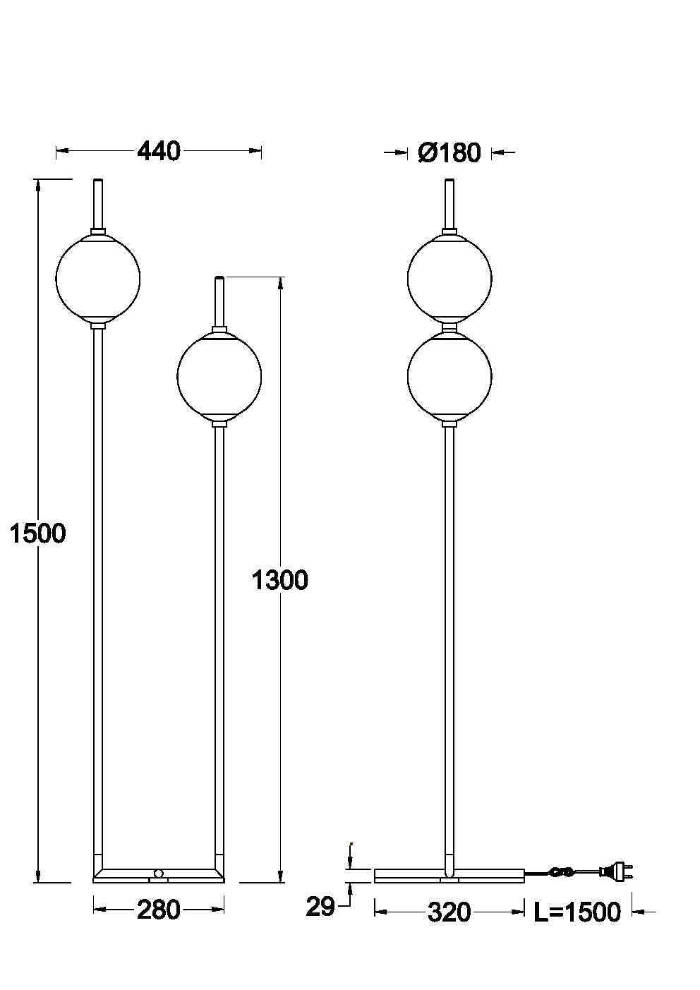 Floor lamp Z020FL-L12BS3K