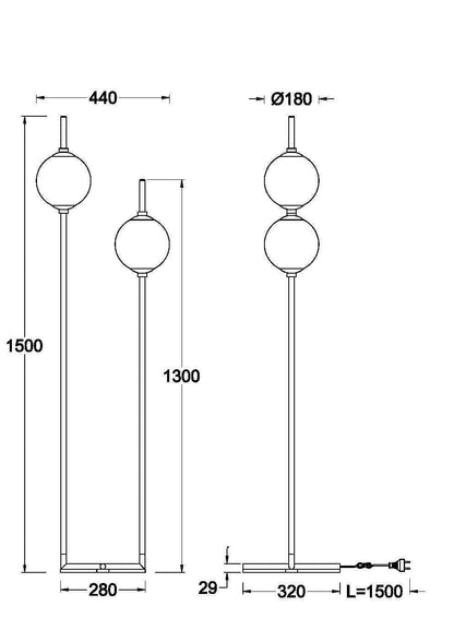 Floor lamp Z020FL-L12BS3K