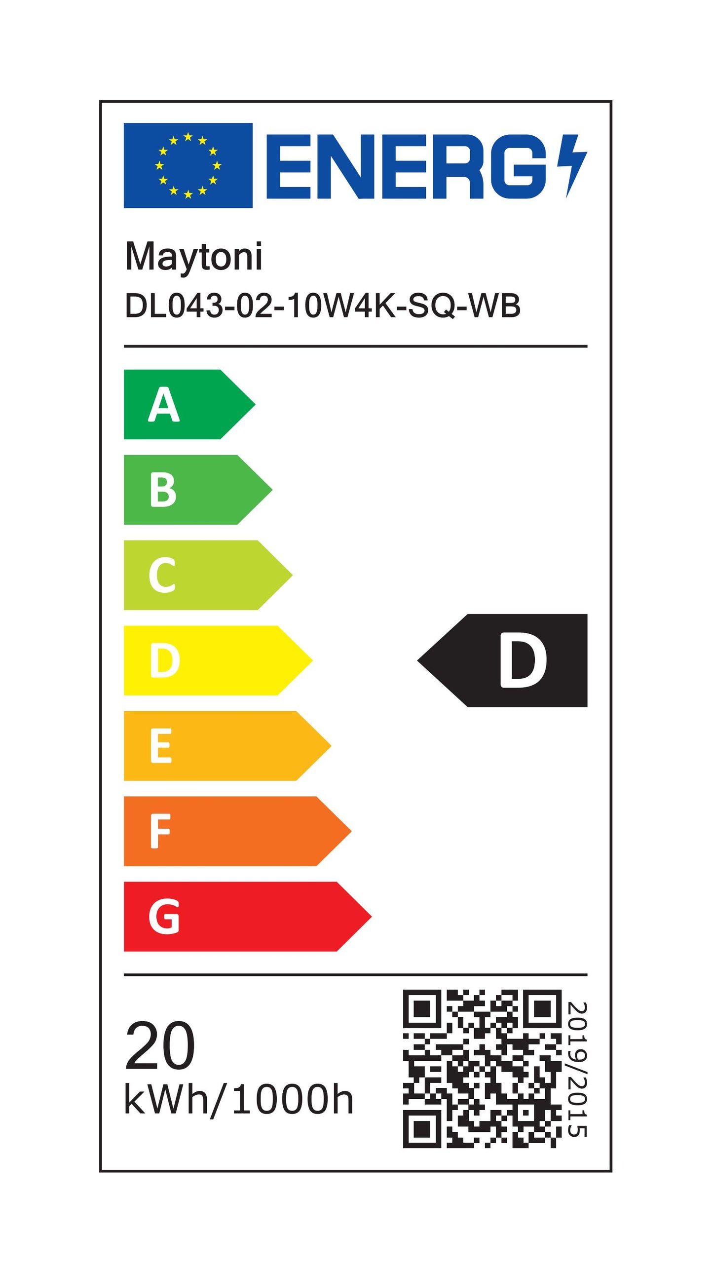 Süvisvalgusti DL043-02-10W4K-SQ-WB
