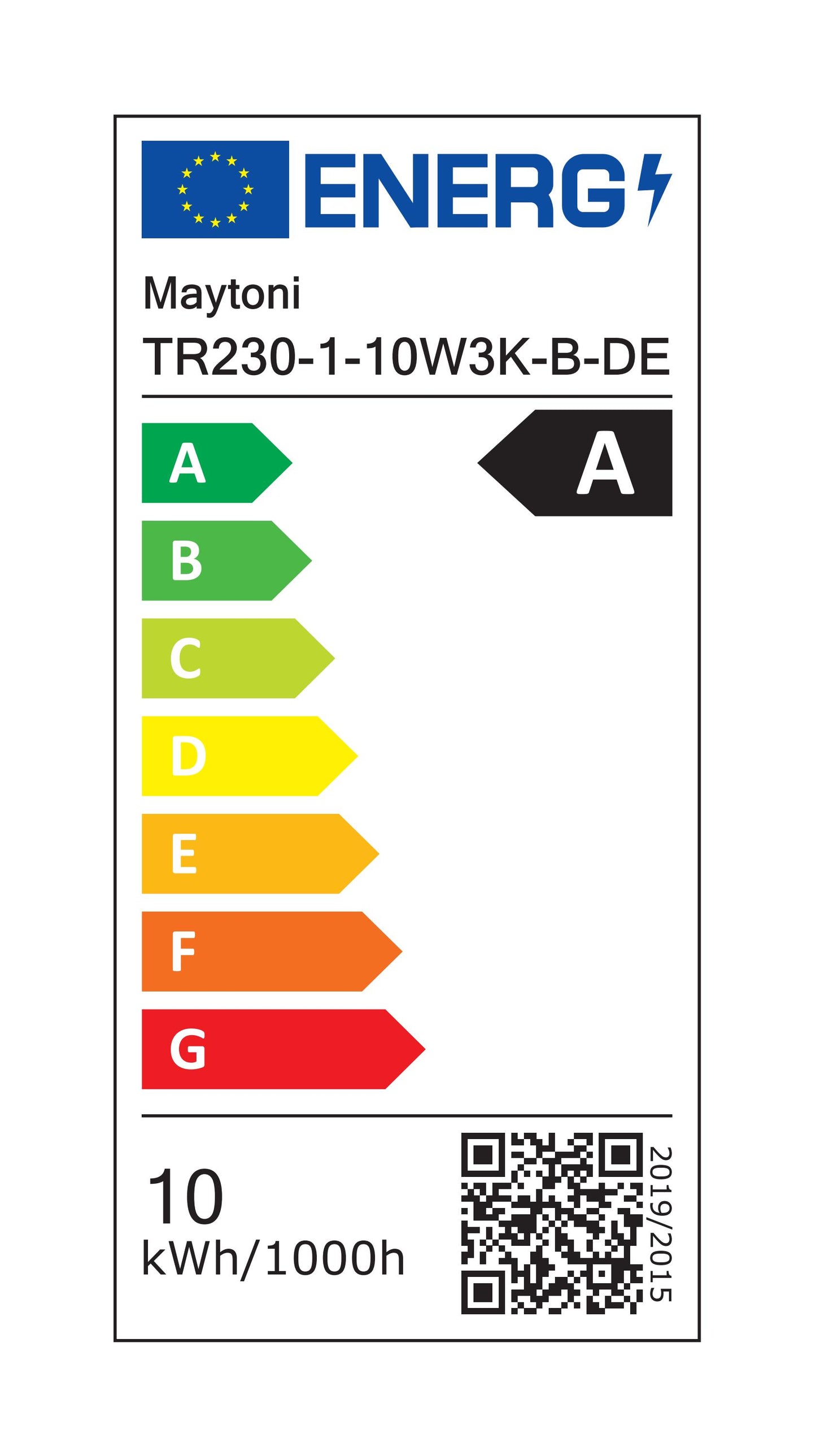 Track luminaire TR230-1-10W3K-B-DE