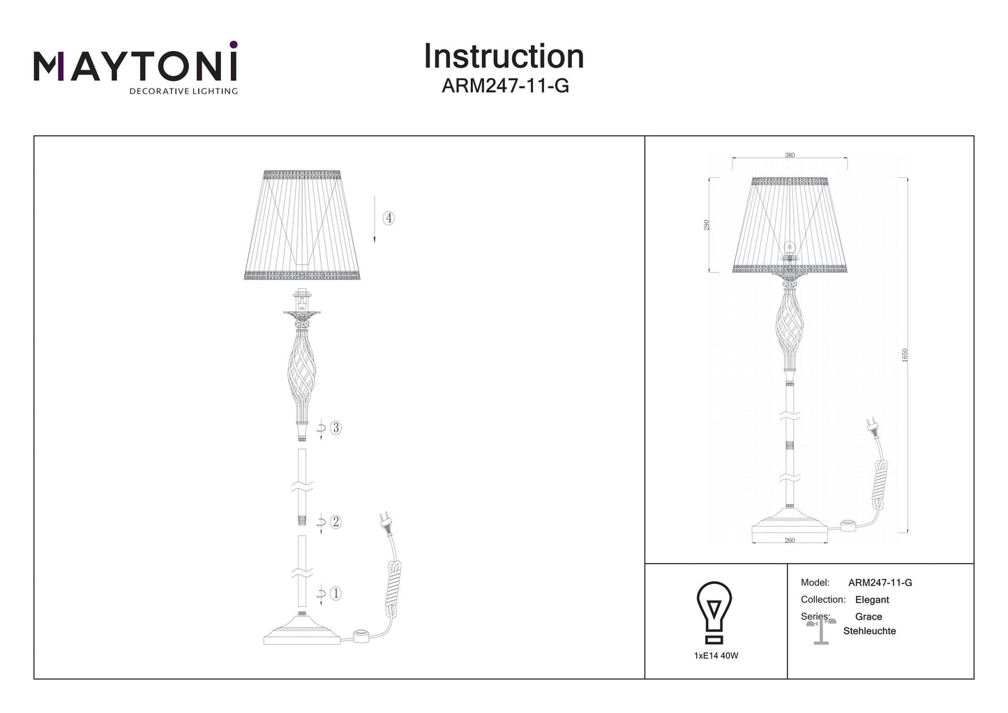 Floor Lamp ARM247-11-G