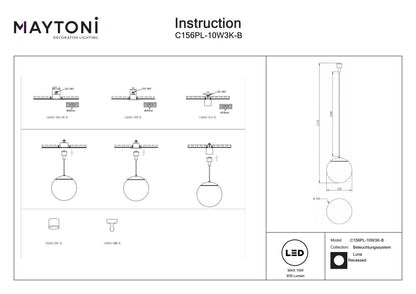 Luminaire C156PL-10W3K-B