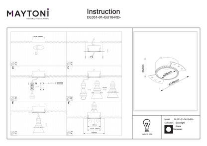 Downlight DL051-01-GU10-RD-WMG
