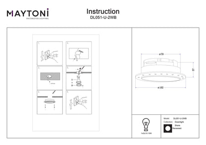 Downlight DL051-U-2WB