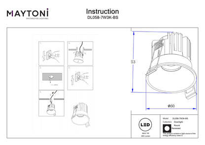 Downlight DL058-7W3K-BS