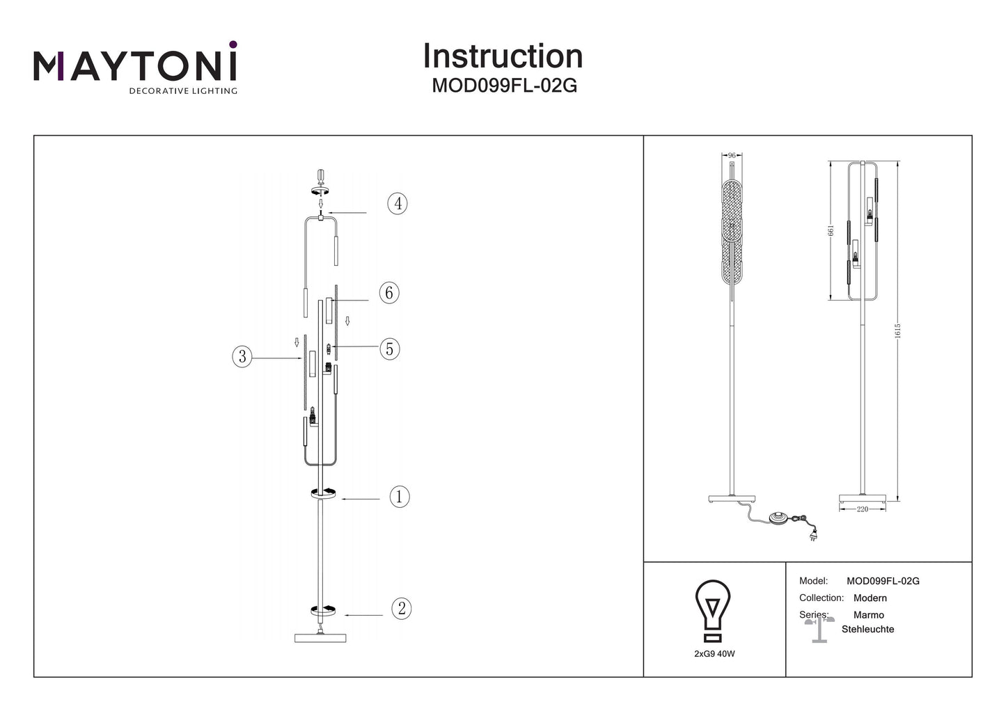 Floor Lamp MOD099FL-02G