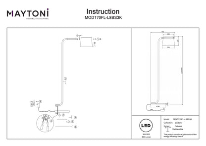 Floor lamp MOD170FL-L8BS3K