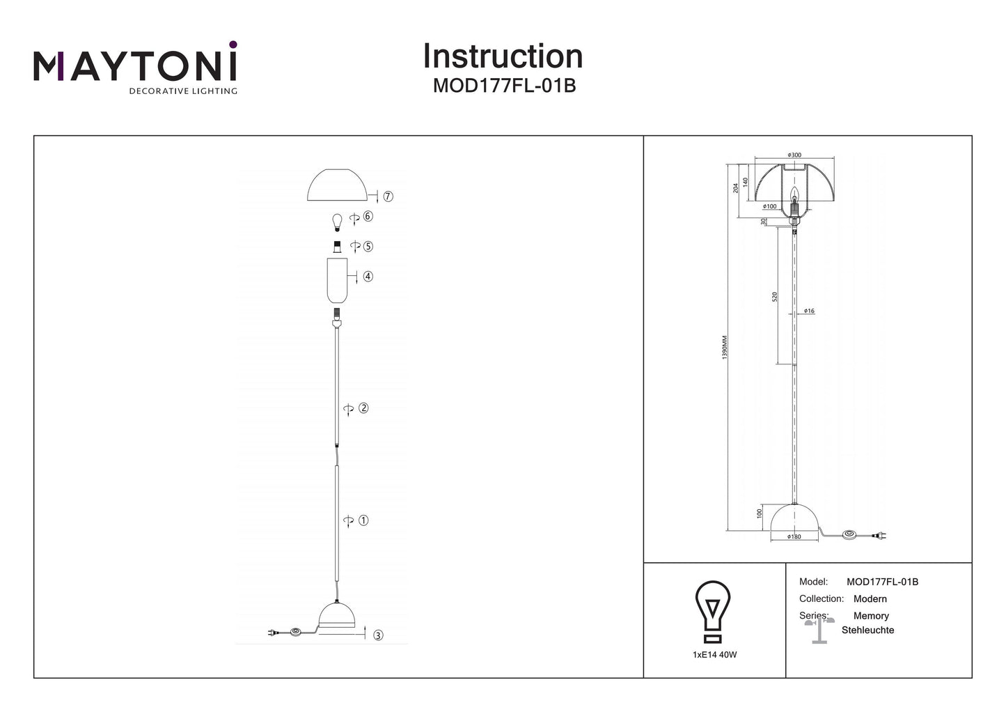 Floor lamp MOD177FL-01B