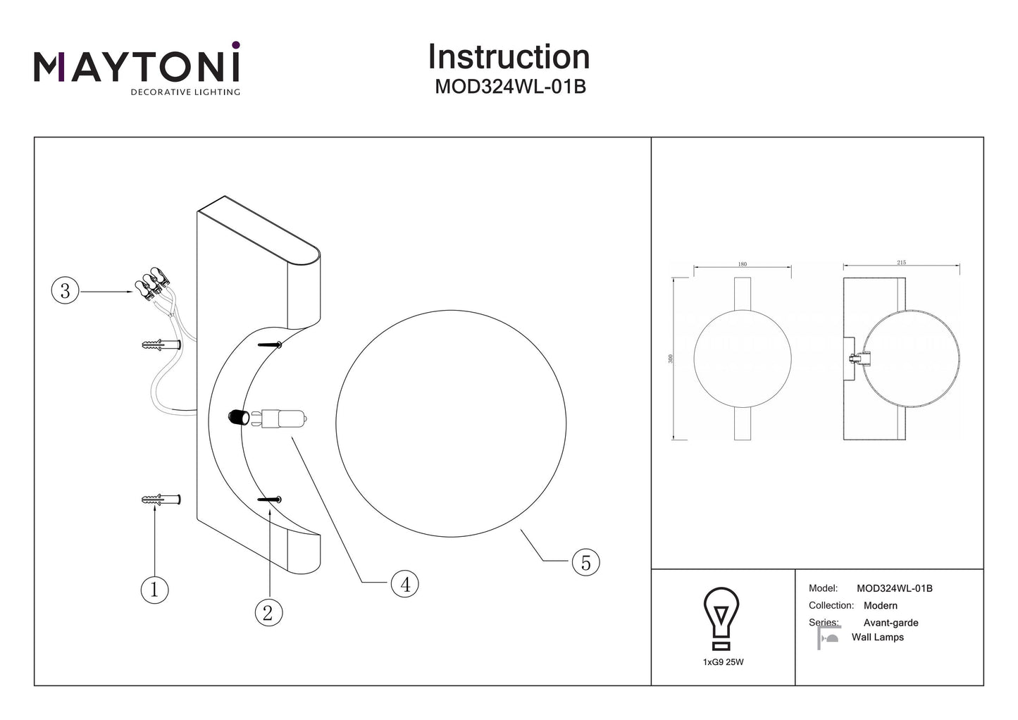 Wall Lamp MOD324WL-01B