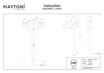Floor lamp MOD396FL-L10W3K