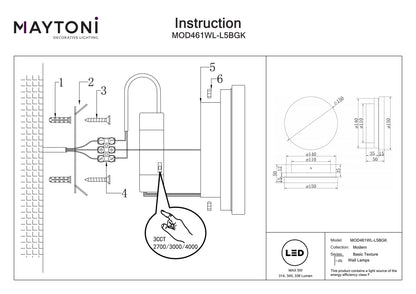 Wall lamp MOD461WL-L5BGK