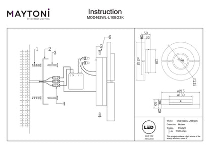 Wall lamp MOD462WL-L10BG3K