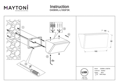 Wall lamp O436WL-L10GF3K