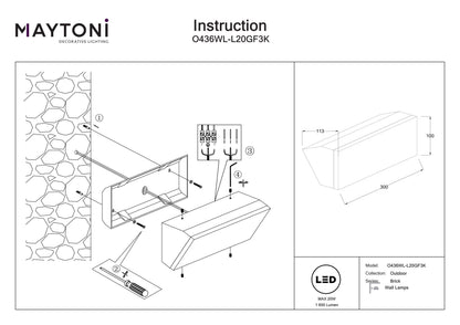 Wall lamp O436WL-L20GF3K