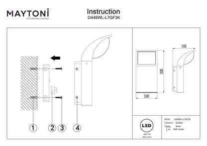 Wall lamp O446WL-L7GF3K