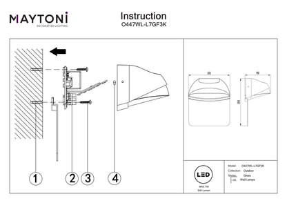 Wall lamp O447WL-L7GF3K
