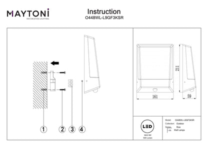 Wall lamp O448WL-L9GF3KSR
