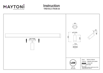 Track luminaire TR019-2-7W3K-B