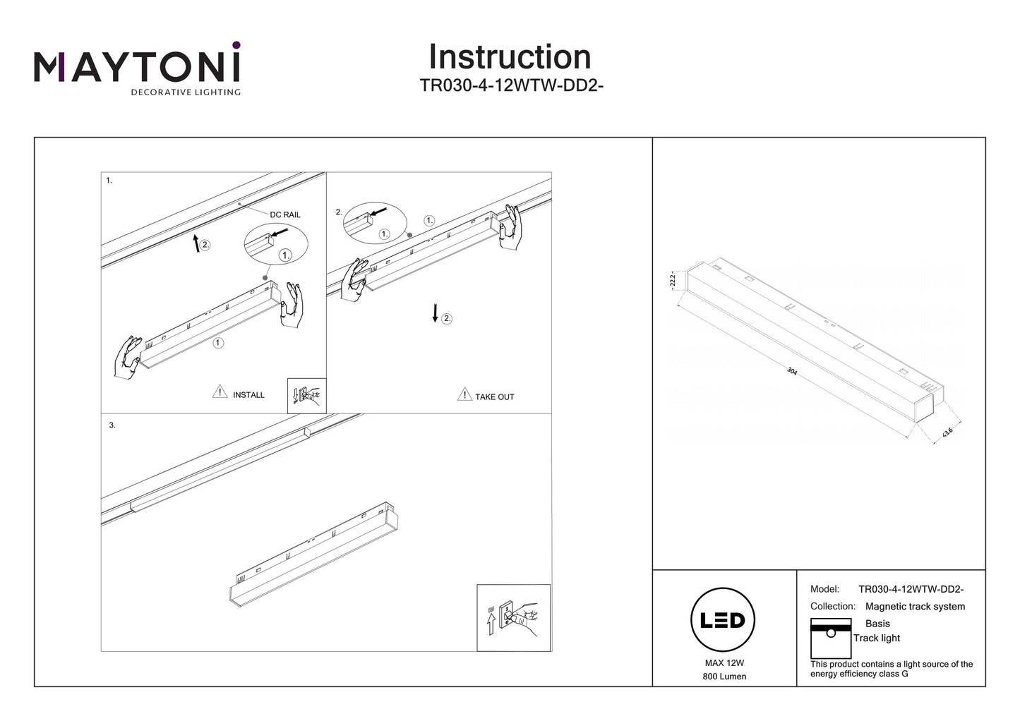 Track Luminaire TR030-4-12WTW-DD2-W