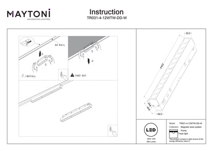Track luminaire TR031-4-12WTW-DD-W