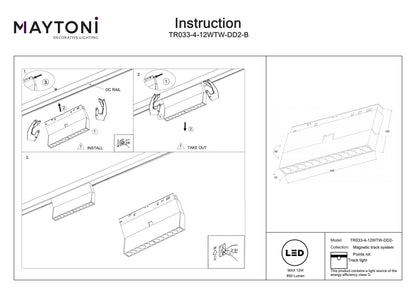 Track Luminaire TR033-4-12WTW-DD2-B