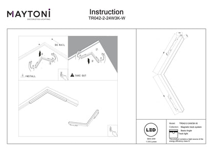 Track luminaire TR042-2-24W3K-W
