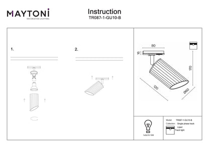 Track Luminaire TR087-1-GU10-B