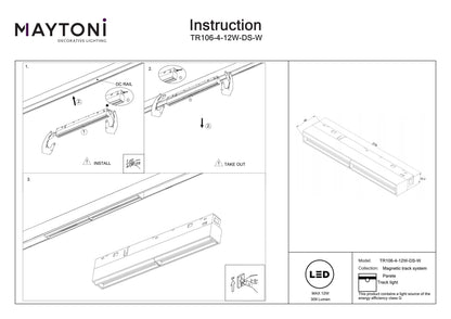 Track luminaire TR106-4-12W-DS-W