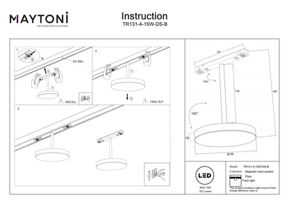Track luminaire TR131-4-15W-DS-B