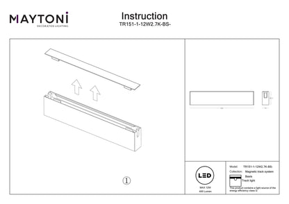 Track luminaire TR151-1-12W2.7K-BS-DE